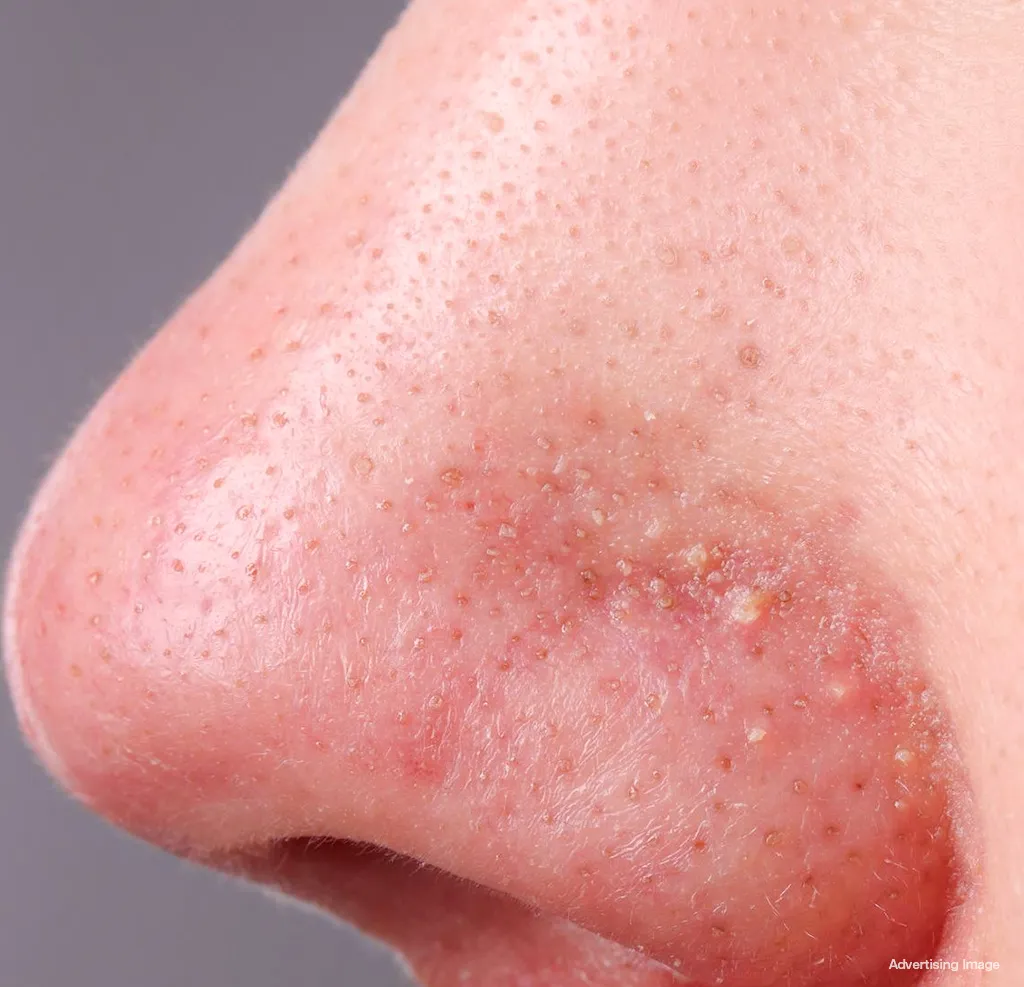 Whiteheads on face: closed comedones